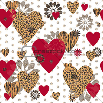 Seamless Valentine patterned texture 