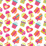 Seamless Pattern with Gift Boxes
