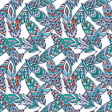 Seamless Pattern with Ethnic Feathers