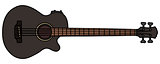 Black acoustic bass guitar