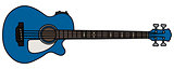 Blue acoustic bass guitar