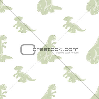 Seamless pattern. Funny dinosaurs