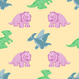 funny dinosaurs seamles background