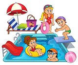 Children by pool theme image 1
