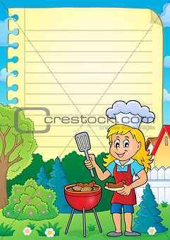 Lined paper with barbeque theme 2