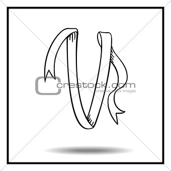 Ribbon sketch alphabet