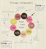 Retro infographic with ink arrows.
