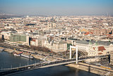 Cityscape of Budapest with Elisabeth Bridge over Danube River