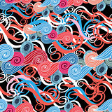 Seamless graphic pattern of waves