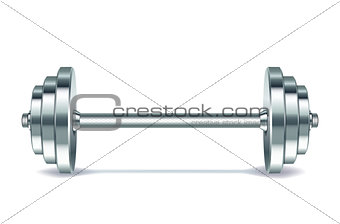 Metal realistic dumbbell