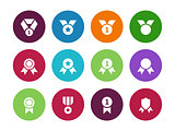 Medal circle icons on white background.