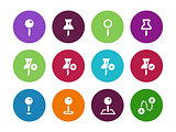 Mapping Pin circle icons on white background.
