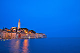 Town of Rovinj evening view with copyspace