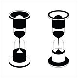 Vector black hourglass icon on white background