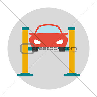 Car lifting flat icon