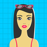Vector Illustration  brunette girl
