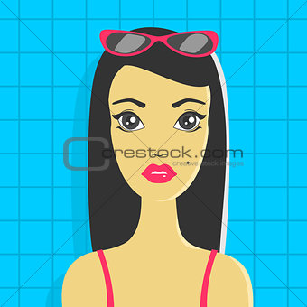 Vector Illustration  brunette girl