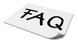 the word faq on paper sheet - 3d rendering