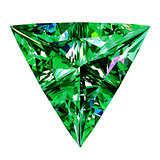 Emerald Triangle Over White Background
