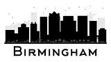 Birmingham City skyline black and white silhouette