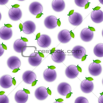 Seamless Pattern with Plums
