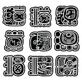 Mayan writing system, Maya glyphs and languge vector design