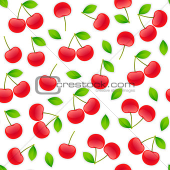 Seamless Pattern with Cherry