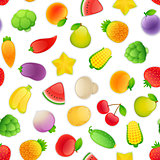 Seamless Pattern with Fruits and Vegetables