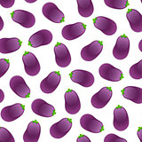 Seamless Pattern with Eggplants