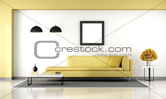 Yellow and white living room