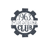 Motorbike Club Black And White Vintage Emblem