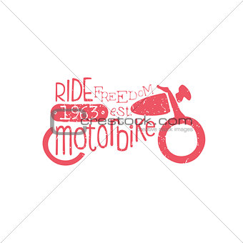 Ride Motorbike Red Vintage Emblem