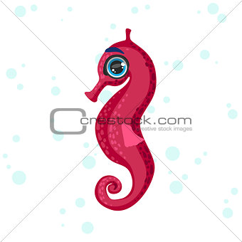 Pink Seahorse Drawing