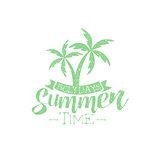 Summer Holidays Vintage Emblem With Palm Trees