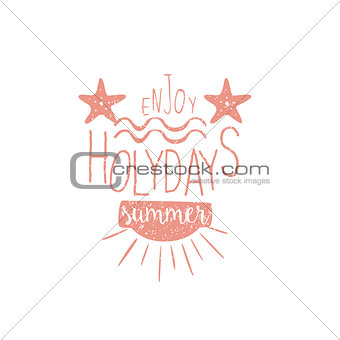 Summer Holidays Vintage Emblem With Stars