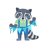 Boy Raccoon With Garland