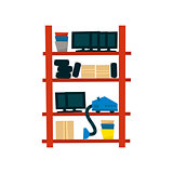 Storehouse Shelf With Objects
