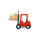 Forklift Machine Loading The Boxes
