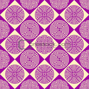 Violet seamless ornamental pattern