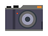 Digital flat photo camera isolated