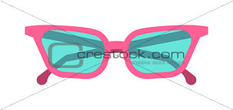Fashion pink glasses vector illustration.