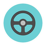 Steering wheel flat icon
