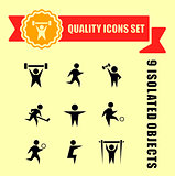sports charge man icons