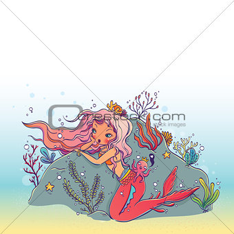 Mermaid and Octopus King Under the Sea
