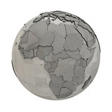 Africa on metallic planet Earth