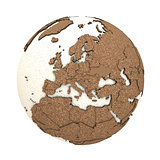 Europe on light Earth