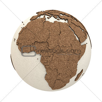 Africa on light Earth