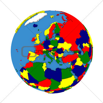Europe on political model of Earth
