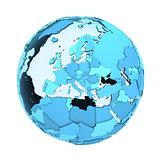 Europe on translucent Earth