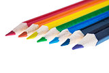 pencils showing the colours of the rainbow